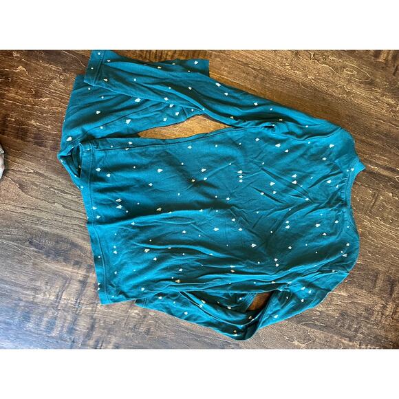 Eberjey soft cotton long sleeve pajama set green christmas tree size 6/10 - Picture 4 of 6